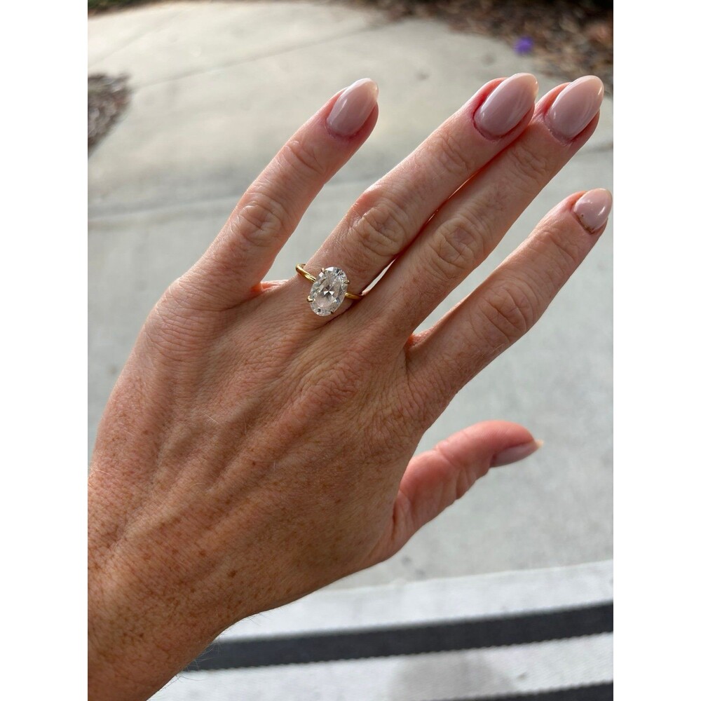 3.5 Carat Elongated Oval Cut Engagement Ring